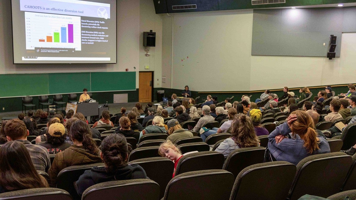 a classroom of people
